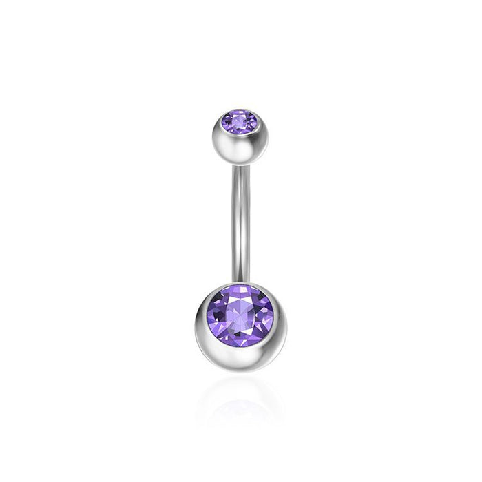 Stainless steel diamond zircon belly button nail piercing jewelry