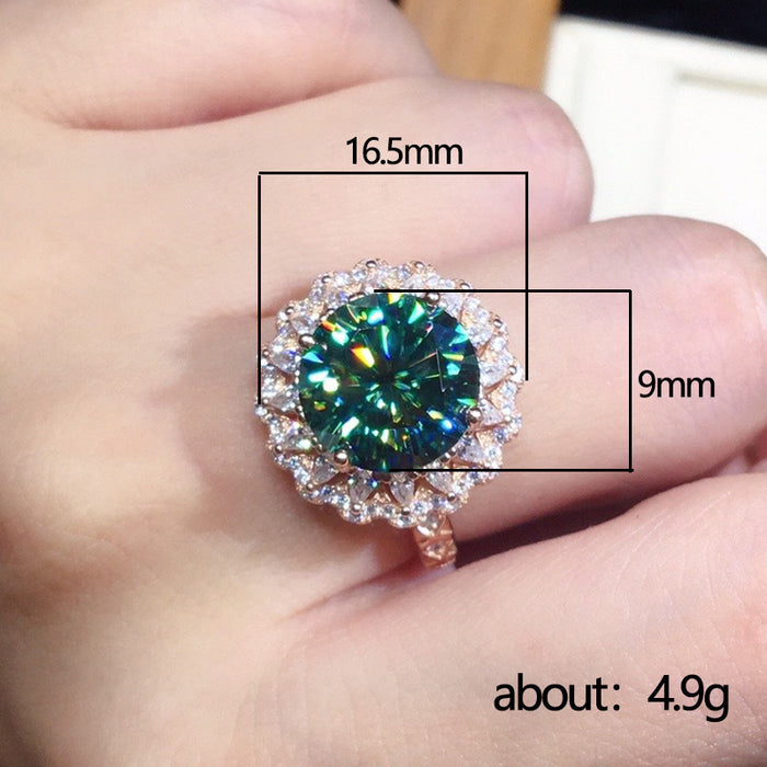 Imitation Maldives blue zircon ring fire ring