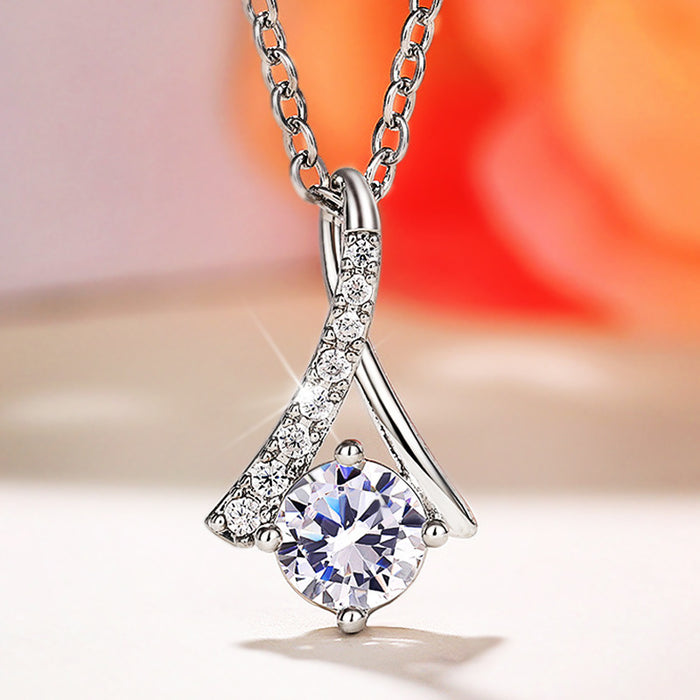 Korean Fashion Skirt Fan Pendant Herringbone Necklace for Women