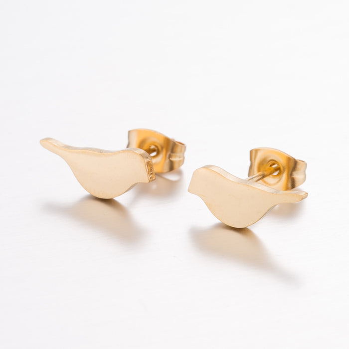 Puños para las orejas de acero inoxidable con forma de pájaro: joyas con un bonito animal de inspiración vintage para mujer