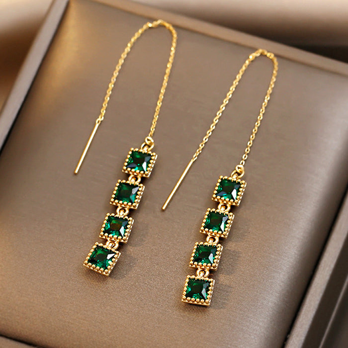 Circle ear clip colorful oil drop earrings for women