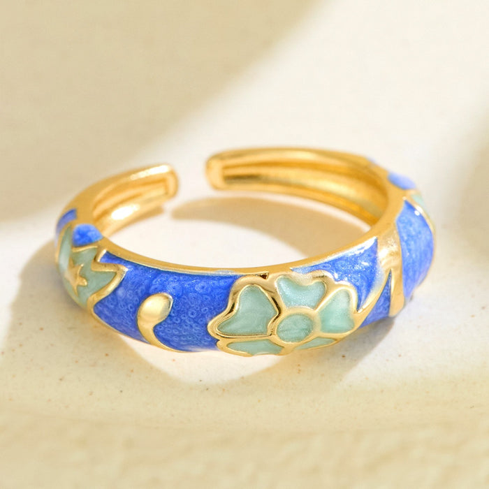 Wholesale copper dripping flower open rings