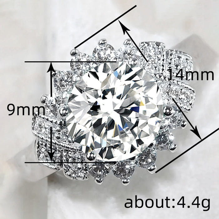 Light luxury exaggerated index finger ring round design wrapped ring