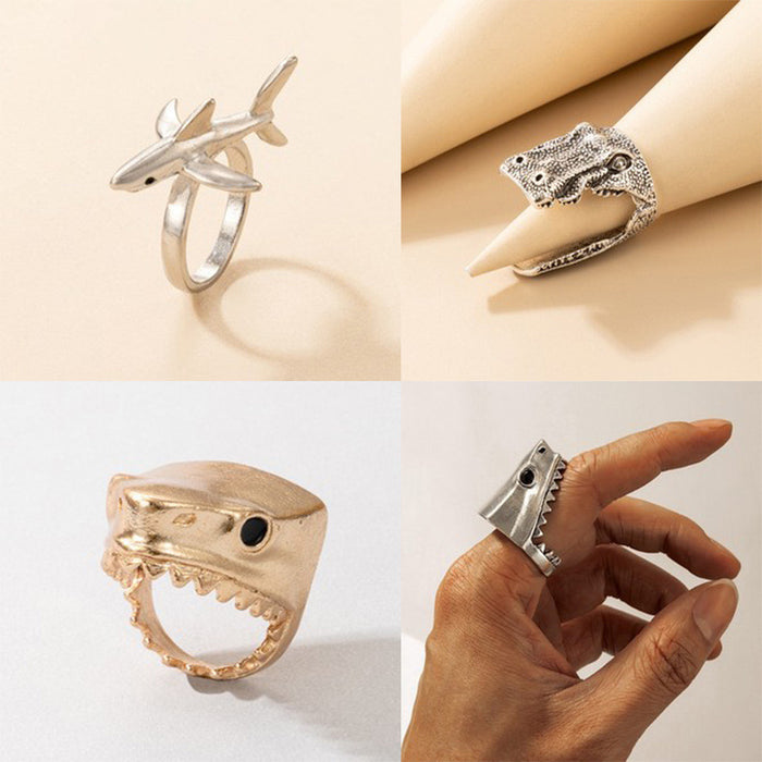 Hollow Moon Crown Rings - 8pcs Set