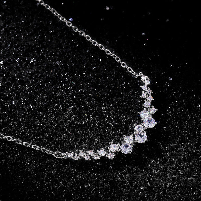 Korean style brilliant starlight zircon pendant necklace, women's necklace