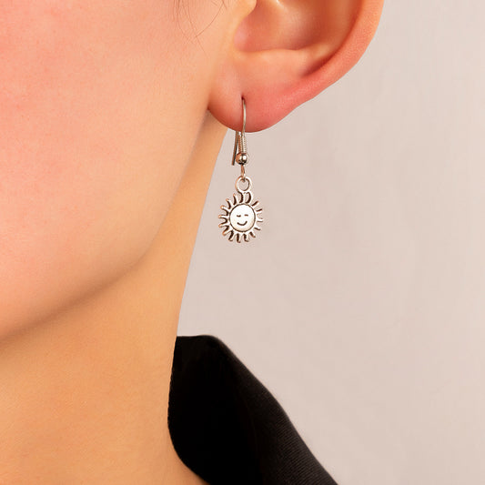 Sun Smile Ear Hook Geometric Irregular Earrings