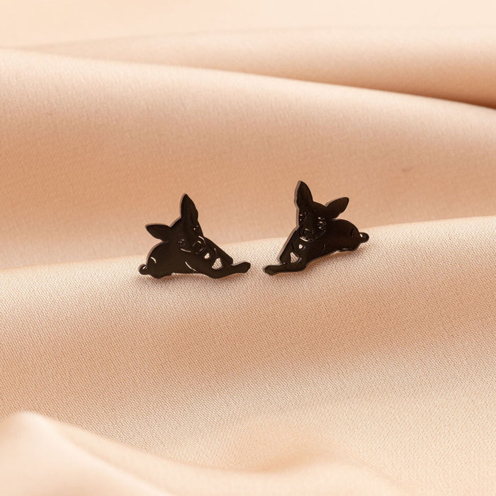 Dog Zodiac Stainless Steel Stud Earrings - Adorable and Playful Animal Jewelry