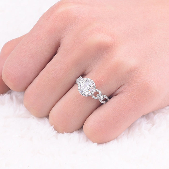 Super shiny luxury simulated diamond ring