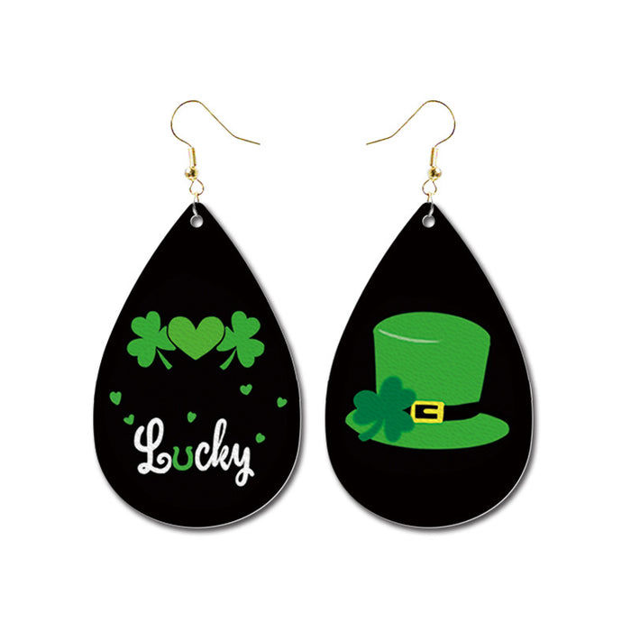 St. Patrick's Day Earrings with Green Polka Dot, Floral, and Car Elements