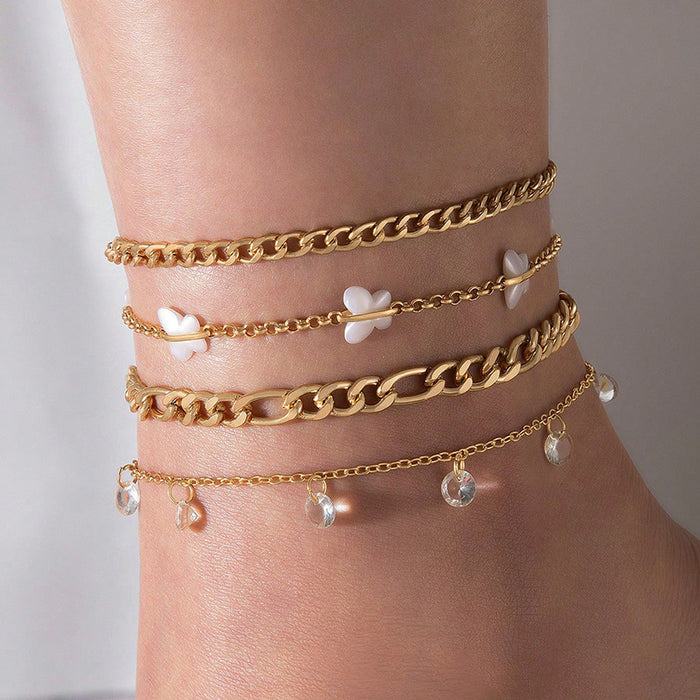 Eye Tassel Pendant Anklet - Double Layer Minimalist Jewelry