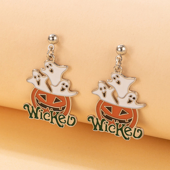 Pumpkin ghost earrings Halloween earrings jewelry