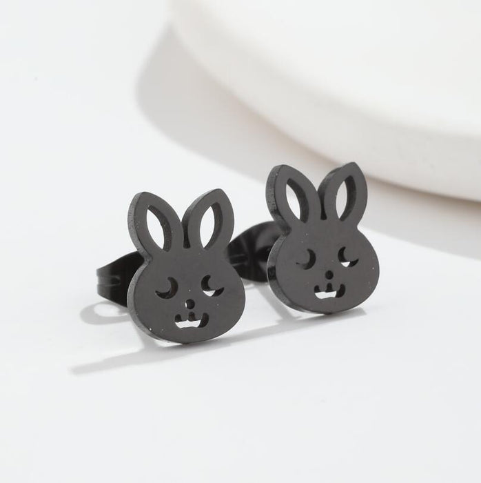 Rabbit Stainless Steel Stud Earrings - Cute and Playful Animal Jewelry