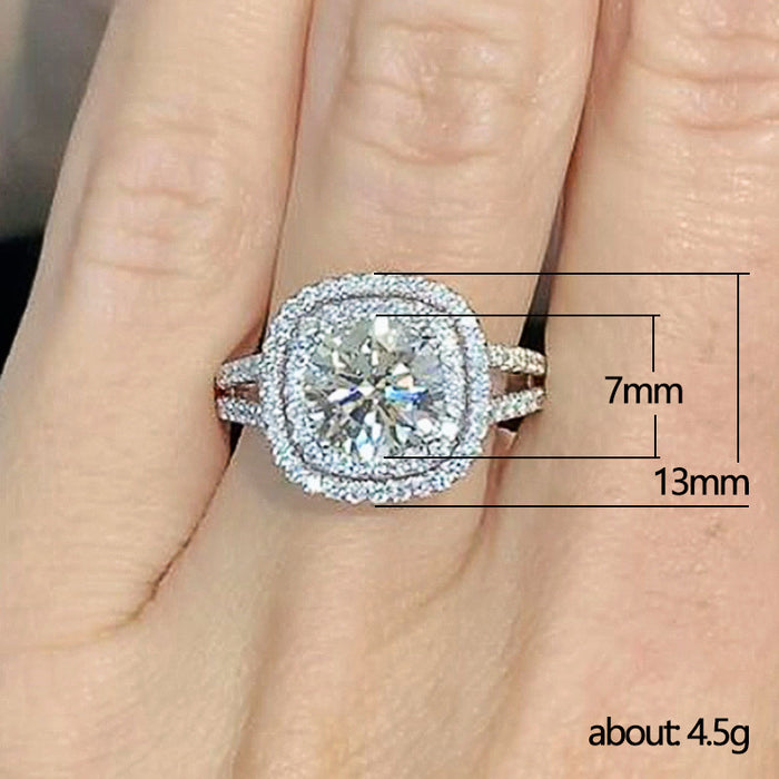 Internet celebrity live broadcast inlaid zircon ring fashion engagement ring