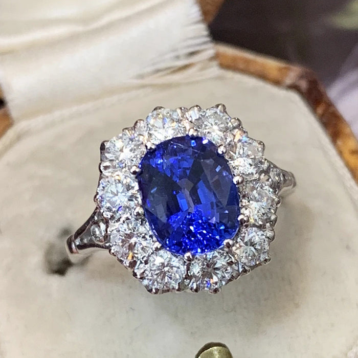 Imitation Royal Sapphire Ring Luxury Wedding Jewelry