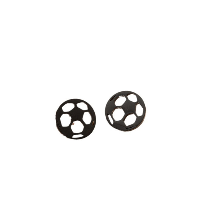 Soccer Ball Stainless Steel Stud Earrings - Simple and Playful Sporty Jewelry