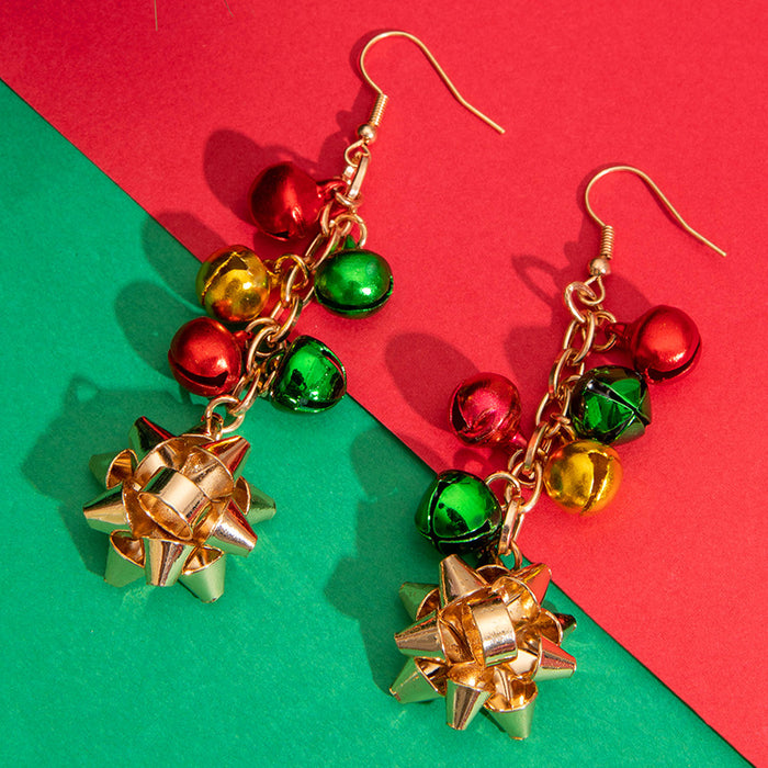 Christmas Bell Beaded Earrings Colorful Retro Earrings