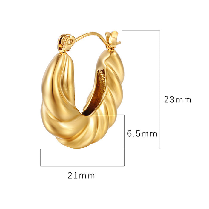 High-grade twist earrings, women's 18K gold-plated titanium steel and stainless steel earrings