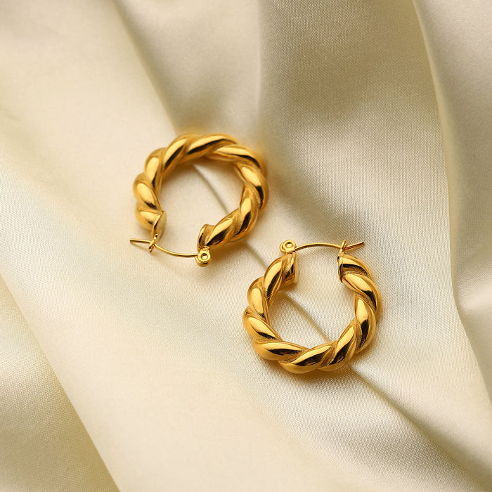 18K Gold Stainless Steel Earrings - Classic Hypoallergenic Jewelry