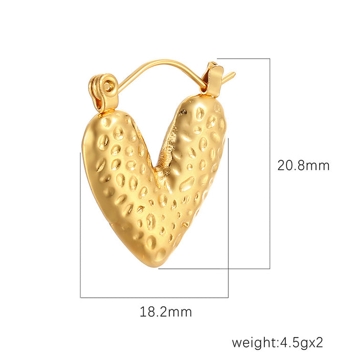 Liquid heart-shaped earrings, Internet celebrity personality 18K stainless steel earrings wholesale