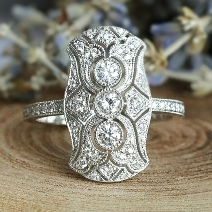 Hot retro ring hollow palace style jewelry palace celebration women's ring
