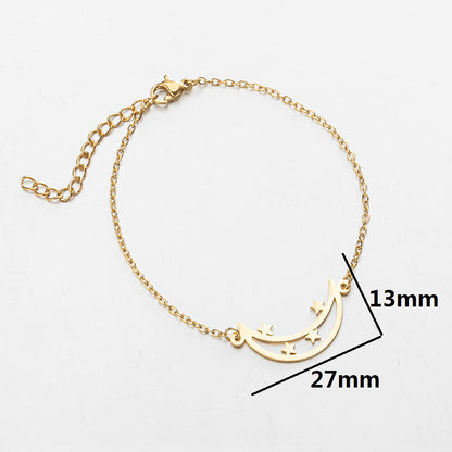 Geometric star and moon pendant bracelets, ins style niche Korean version of versatile bracelets cross-border wholesale