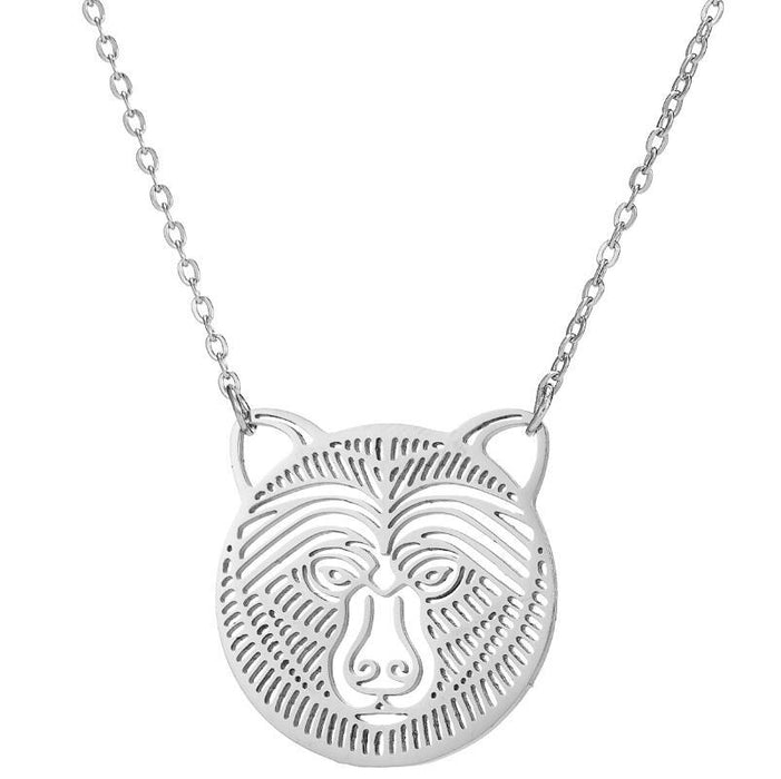 Collar con colgante de lobo y colibrí con forma de gato hueco, versión coreana transfronteriza de lindos accesorios de joyería para animales pequeños