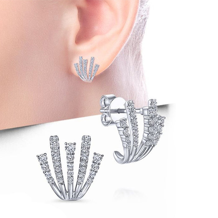 Pendientes con clip para las orejas y garra de diamantes para mujer al por mayor