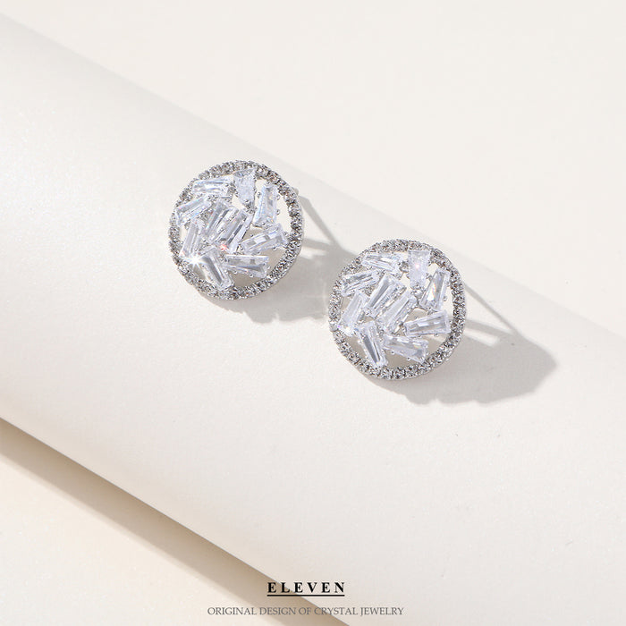 Round Moissanite Earrings - Exquisite and Stylish Zircon Jewelry for Women