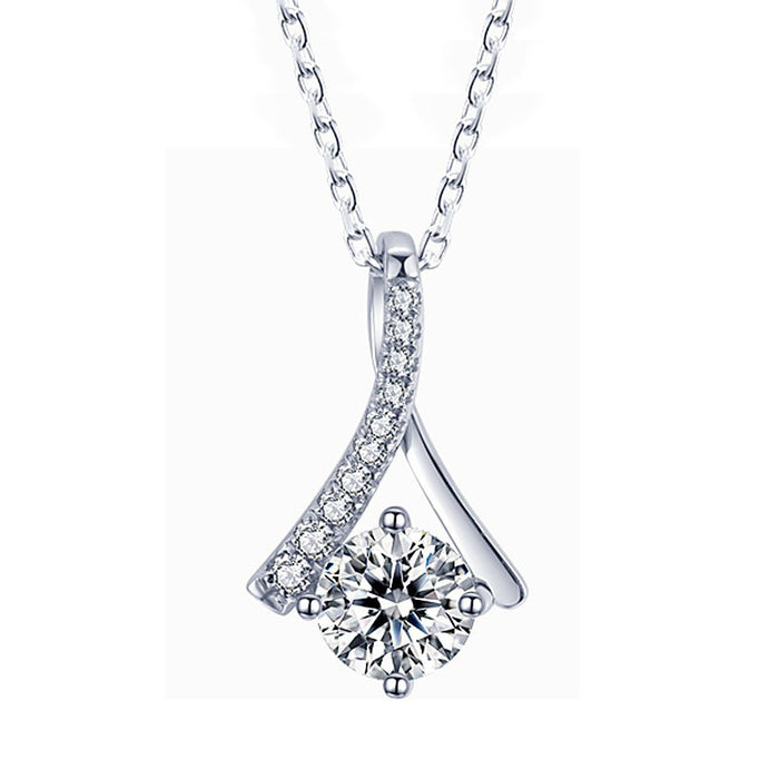 Korean Fashion Skirt Fan Pendant Herringbone Necklace for Women
