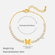 Stainless steel gold-plated four-leaf clover bracelet （Minimo de compra 2） - wallojewerly 