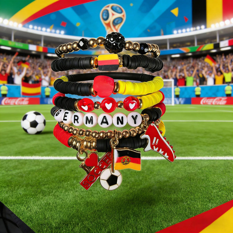 Wholesale 2026 World Cup Soccer-Themed Polymer Clay Bracelet Sets - wallojewerly 