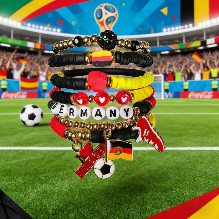 Wholesale 2026 World Cup Soccer-Themed Polymer Clay Bracelet Sets