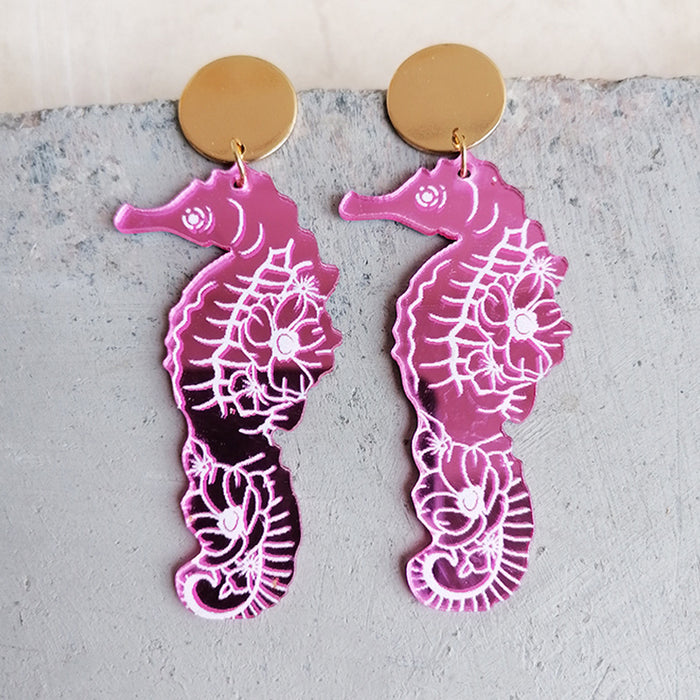 Marine life acrylic earrings