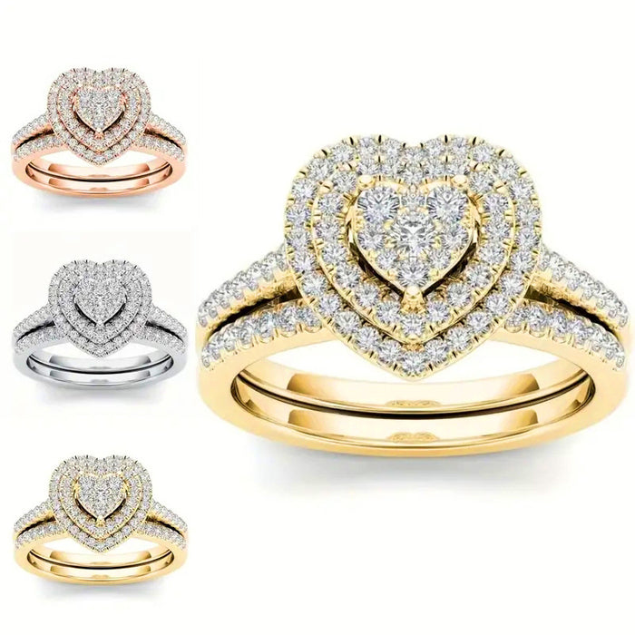 Love heart diamond ring for women popular fashion design
