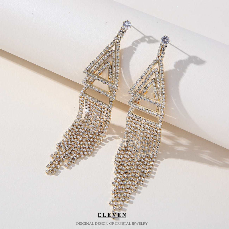 S925 silver needle white micro-paved rhinestone earrings