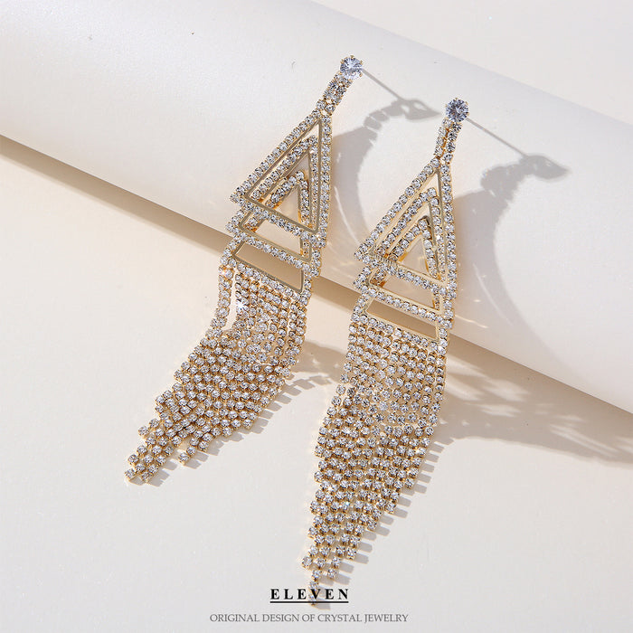 Luxury Micro Inlay Zircon Earrings - S925 Silver Tassel Dangles for a Sophisticated Look