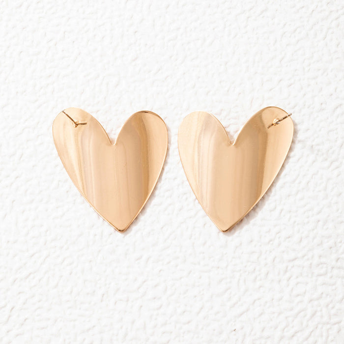 Gold Heart Earrings Geometric Heart Earrings