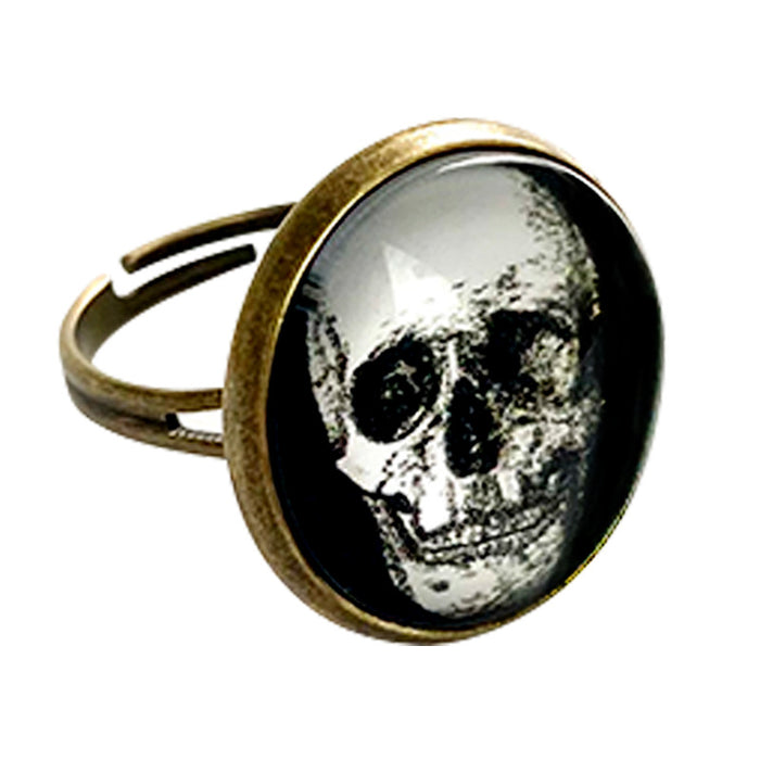 Glass Open Ring with Time Gemstone for Christmas and Halloween - Unique and Trendy Western Style for Women