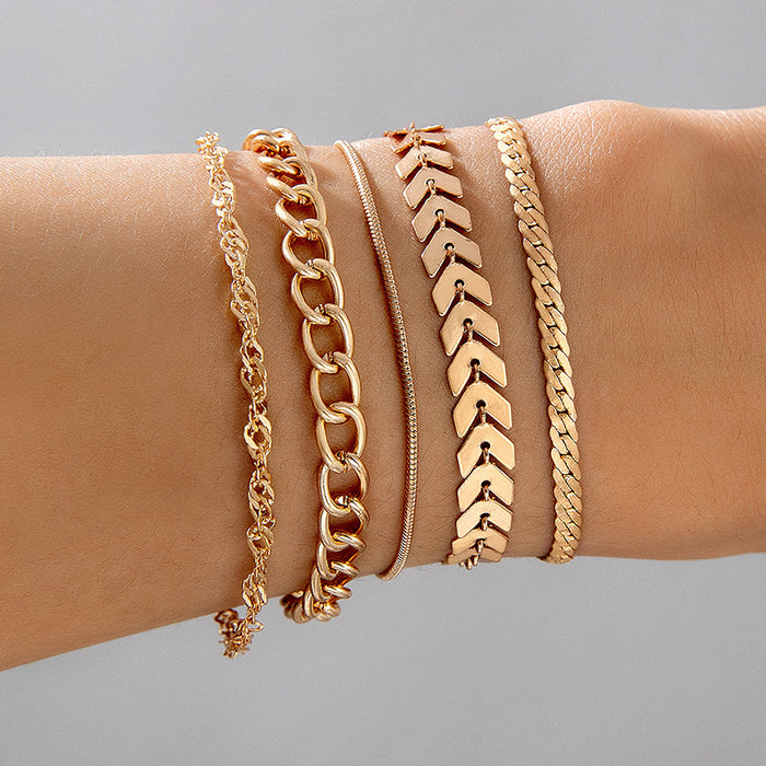 Bohemian Circle and Tassel Bracelet Set – Six-Piece Layered Jewelry