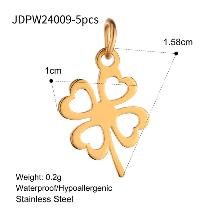 Stainless steel DIY four-leaf clover star pendant titanium steel necklace cross-border jewelry