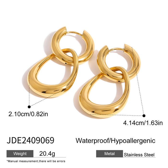 Stainless steel hoop earrings niche high-end titanium steel earrings