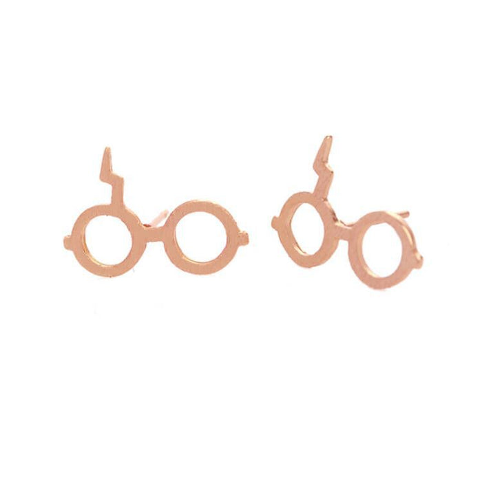 Harry Potter glasses earrings, European and American fashion new hollow cartoon pattern ear bone studs wholesale