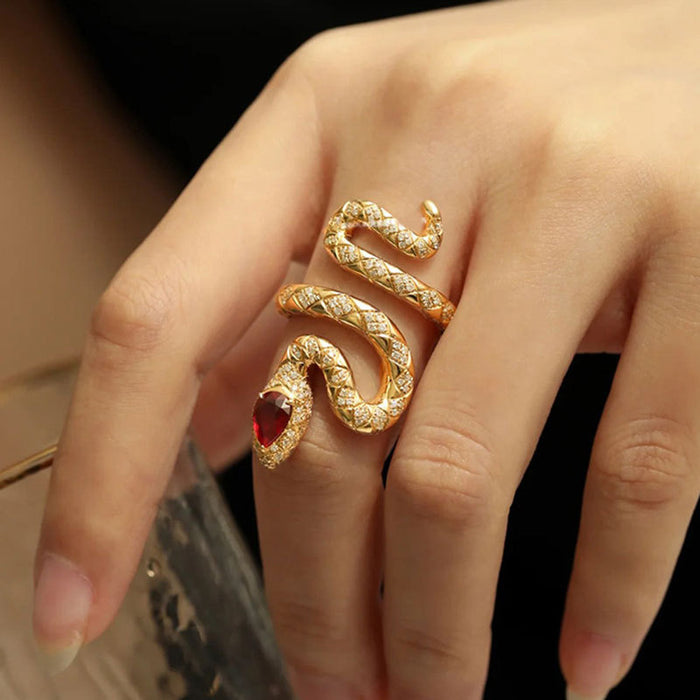 Gothic snake-shaped open ring fun Halloween gift