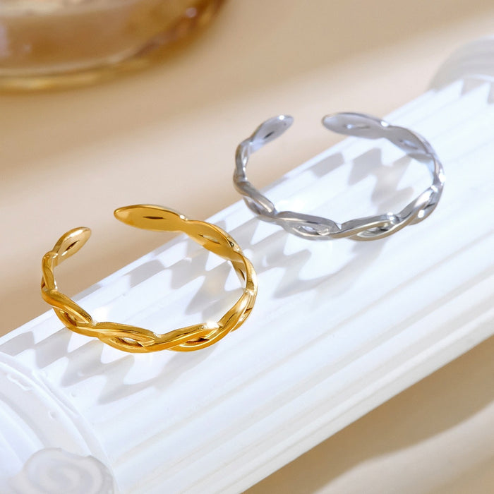 Wholesale stainless steel and titanium steel twisted openwork rings