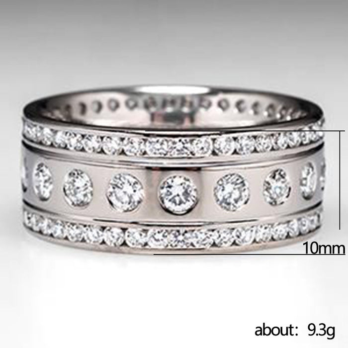 Hot selling unisex rings inlaid with zircon, high-end and trendy