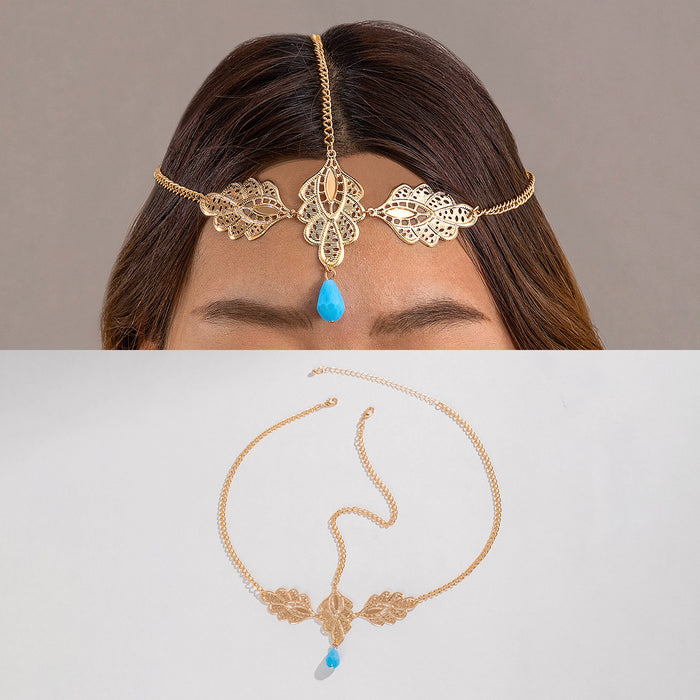 Pearl and Rhinestone Head chain Headband with Exotic Flair for Women