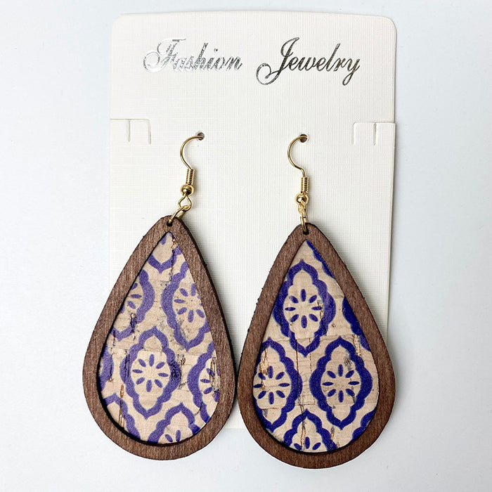 Flower wooden earrings