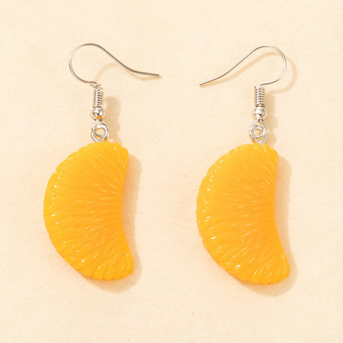 Cartoon Fruit Orange Cookies Fun Food Earrings