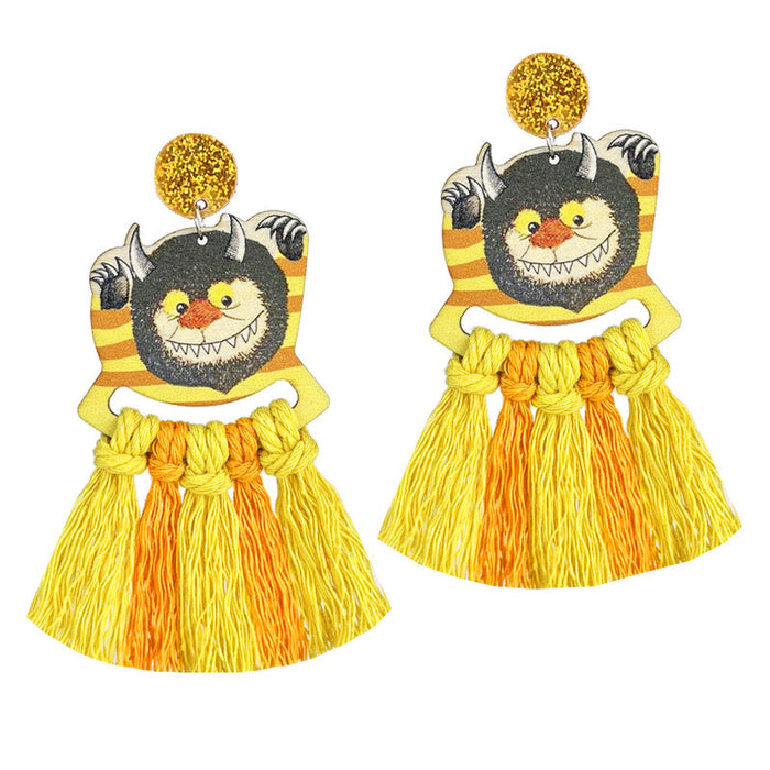 Colorful Tassel Earrings for Teachers and Children, Handwoven and Perfect for Reading Enthusiasts