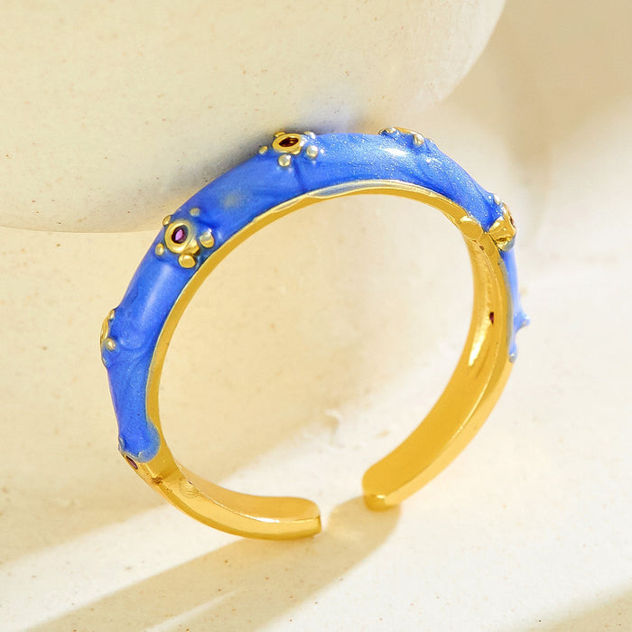 Wholesale copper dripping flower open rings